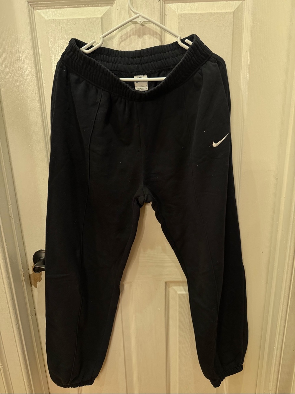 Nike Black Sweatpants with White Swoosh